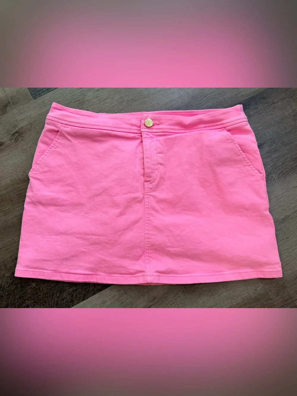 Lilly Pulitzer Colette Pink Denim Skort Skirt Size 10